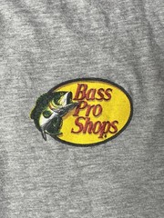 Bass Pro Shop Mens T-Shirt Size L Made In Pakistan Gray 90% Cotton 10% Polyester
