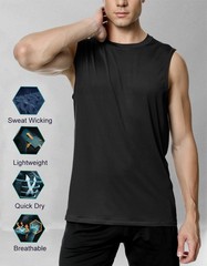 3 Pack Men Athletic Sleeveless Shirts Tank Top Vest Gym Sport Running Quick Dry