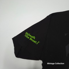 Monster Energy Drink Unleash The Beast Black Big Print Crewneck Shirt Size M