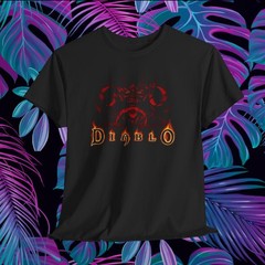 Diablo Demon Flame Shirt Gothic Hellfire Graphic Tee Dark Fantasy