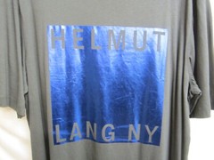 Helmut Lang T Shirt Gunmetal Grey & Ombre Blue Box Fit Film Print Men XL