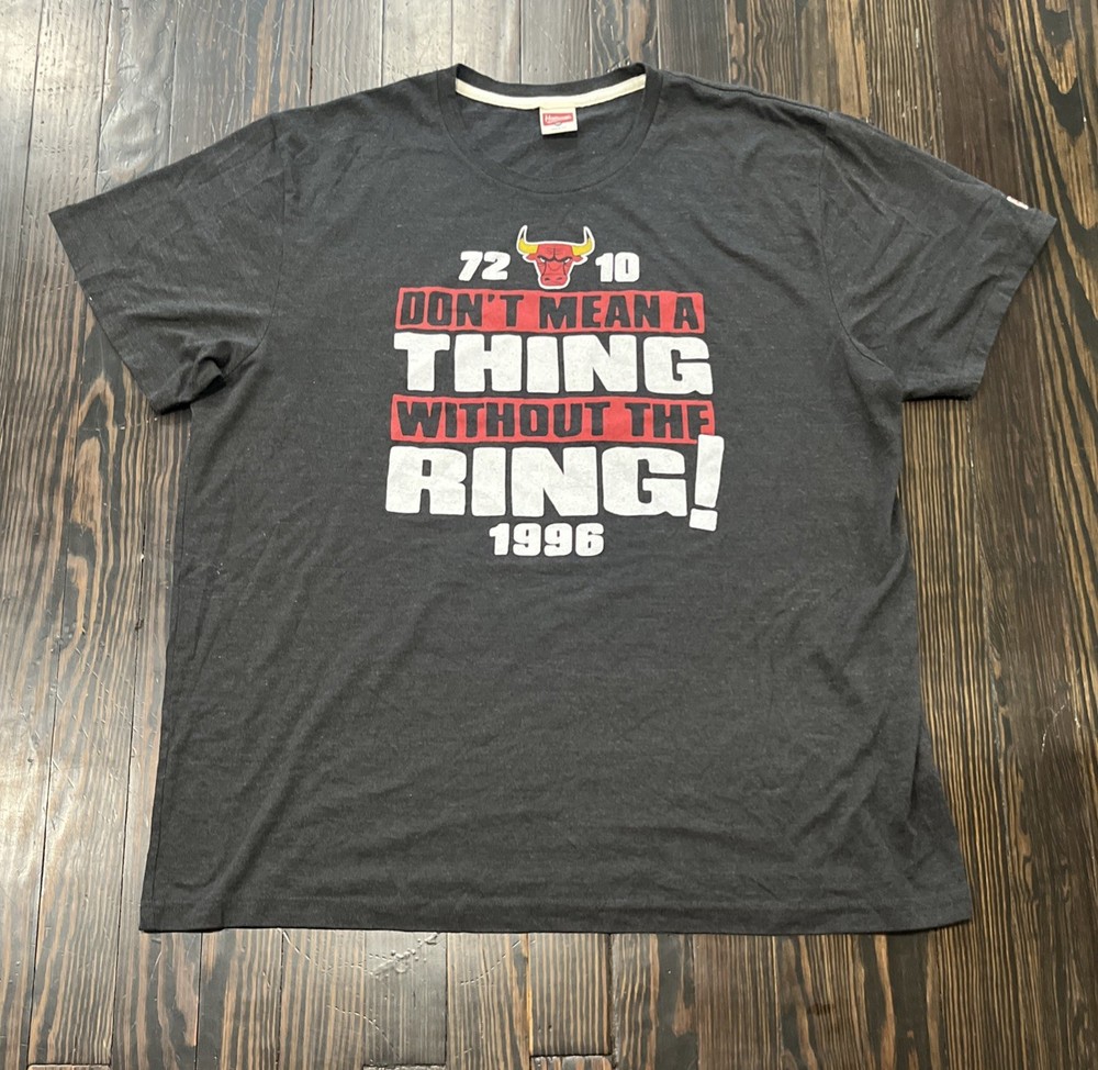 Homage Chicago Bulls T Shirt Men’s 2XL Dark Gray Polyester Cotton Rayon
