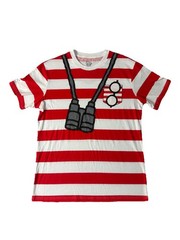 Wheres Waldo Red Stripe AOP Halloween Costume T Shirt EUC Official Men’s Medium