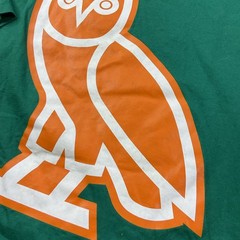 OVO T-Shirt Men Sz L Forever October’s Very Own Drake Owl Green Owl Double Sided