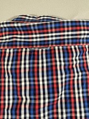 Stacy Adams Men Shirt Short Sleeve Plaid Button Up XL Red White Blue B-8