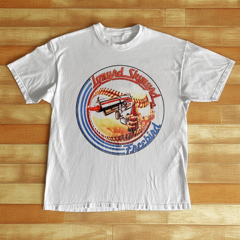 Rare Lynyrd Skynyrd Free Bird T Shirt, Unisex White Cotton T Shirt, Size S-5XL