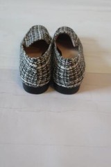Womens Karl Lagerfeld Black, White, Gold Tweed Fabric Loafers Sz 7.5 US/38 EUR *