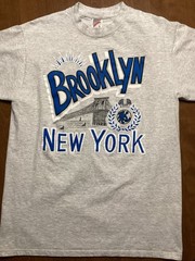 Vintage 90s Brooklyn New York Shirt Size L Gray