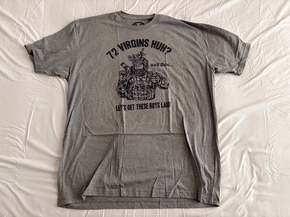 Valhalla T-Shirt XL “72 Virgins Dating Service” Unworn Military Army USMC Iraq