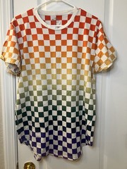 Hollister Rainbow Checkerboard Crewneck T-Shirt Multicolor Medium