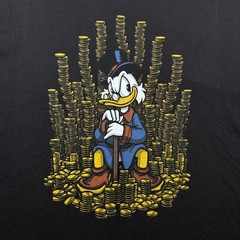 Disney T-Shirt Mens XL Black David Kopet Game Of Coins Scrooge McDuck Cartoon