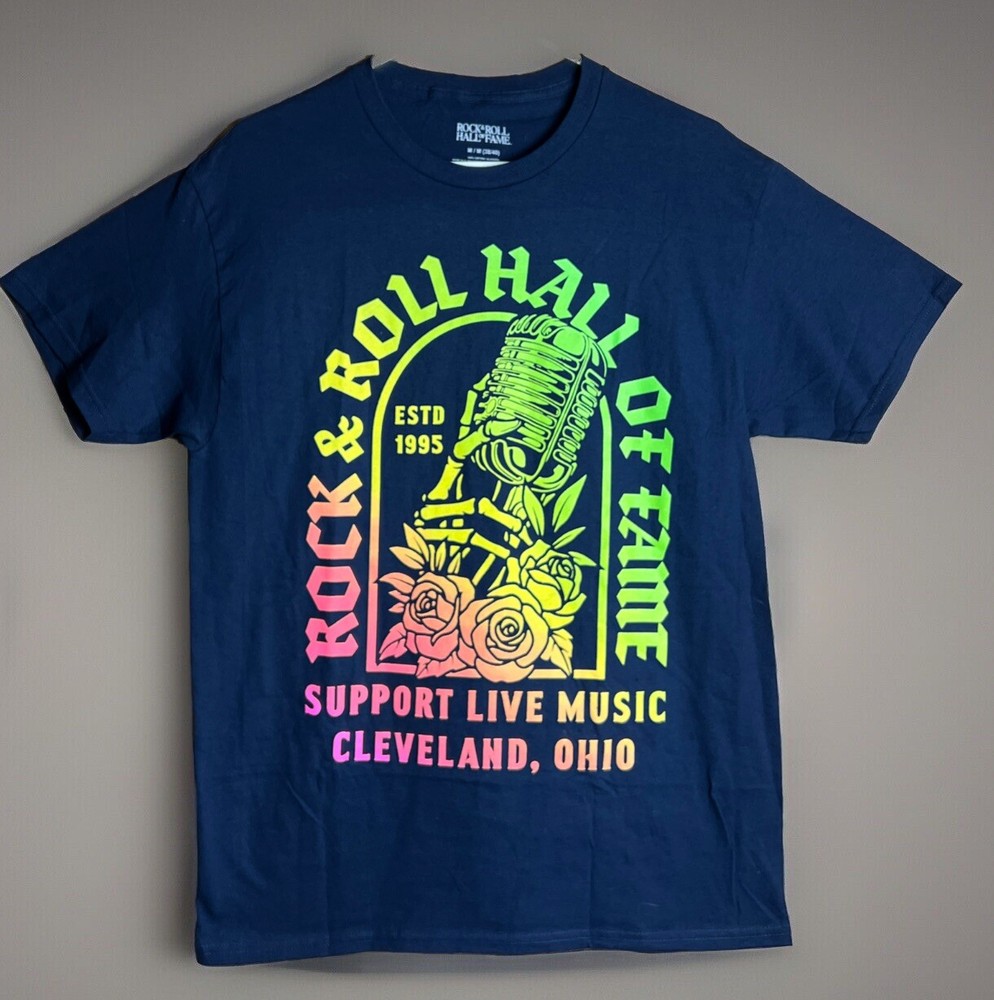 Rock And Roll Hall Of Fame, Mens Graphic Print Short Sleeve Tee, Live Music Sz M