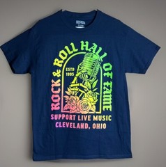 Rock And Roll Hall Of Fame, Mens Graphic Print Short Sleeve Tee, Live Music Sz M