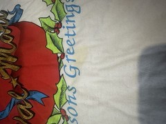 Vintage Walmart Seasons Greetings T Shirt Mens L White 90s Christmas Single Stch