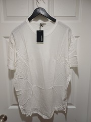 Buck Mason XL Mens White Costa Curved Hem 100% Cotton Crewneck Tee Made USA New