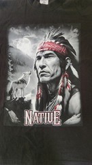 Shaka Wear Native American Wolf Moon Heavyweight Streetwear T-Shirt Black XL