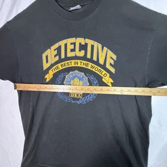 Vintage NYPD Detective DEA T Shirt XL USA Single Stitch 80s 90s Hanes Black