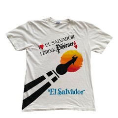 Vintage Pilsener Beer T Shirt Medium I Love El Salvador Alcohol Drinking