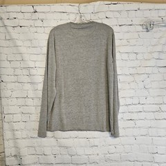 NWT Jachs New York Mens T-Shirt Long Sleeve Henley Neck Charcoal Gray Size MED
