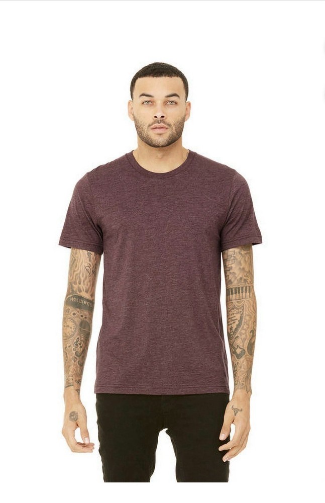 👕BELLA + CANVAS 👚 Unisex Heather CVC Tee T-Shirt Maroon Sz XL 🆕