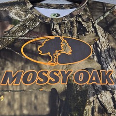Mossy Oak Camo Shirt Large Brown Green Outdoor Hunting Fishing Casual Polyester