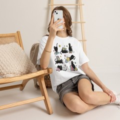 Cats Reading Books Lover Kitten Reader Teacher Gift Women T Shirt