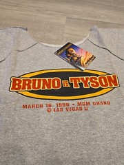 Vintage 1996 Mike Tyson Bruno Half Gray Shirt DEADSTOCK MGM USA TAGS Retro 90s