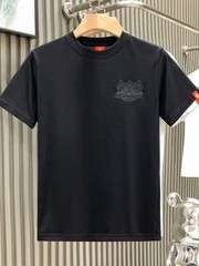 Men’s Luxury Embroidered Lion T-Shirt Short Sleeve Casual Slim Fit Crew Neck Top