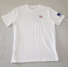 Under Armour Men’s UA Freedom Flag T-Shirt Short Sleeve Tee White Size XL