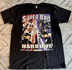 NFL Super Bowl XLVII T-Shirt Mens L Black Football Outdoor Sports Logo Outdoor