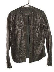 Men’s All Saints DEMON LEATHER SHIRT jacket overshirt L (ref78) £99.99!!!!!