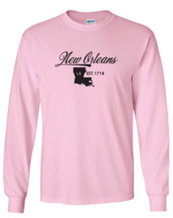 New Orleans Louisiana State T-Shirt Long Sleeve Graphic Tees Unisex Apparel