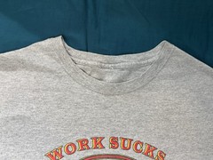 Vintage Easy Riders Shirt Mens Medium Gray Work Sucks Let’s Ride Flames Y2K