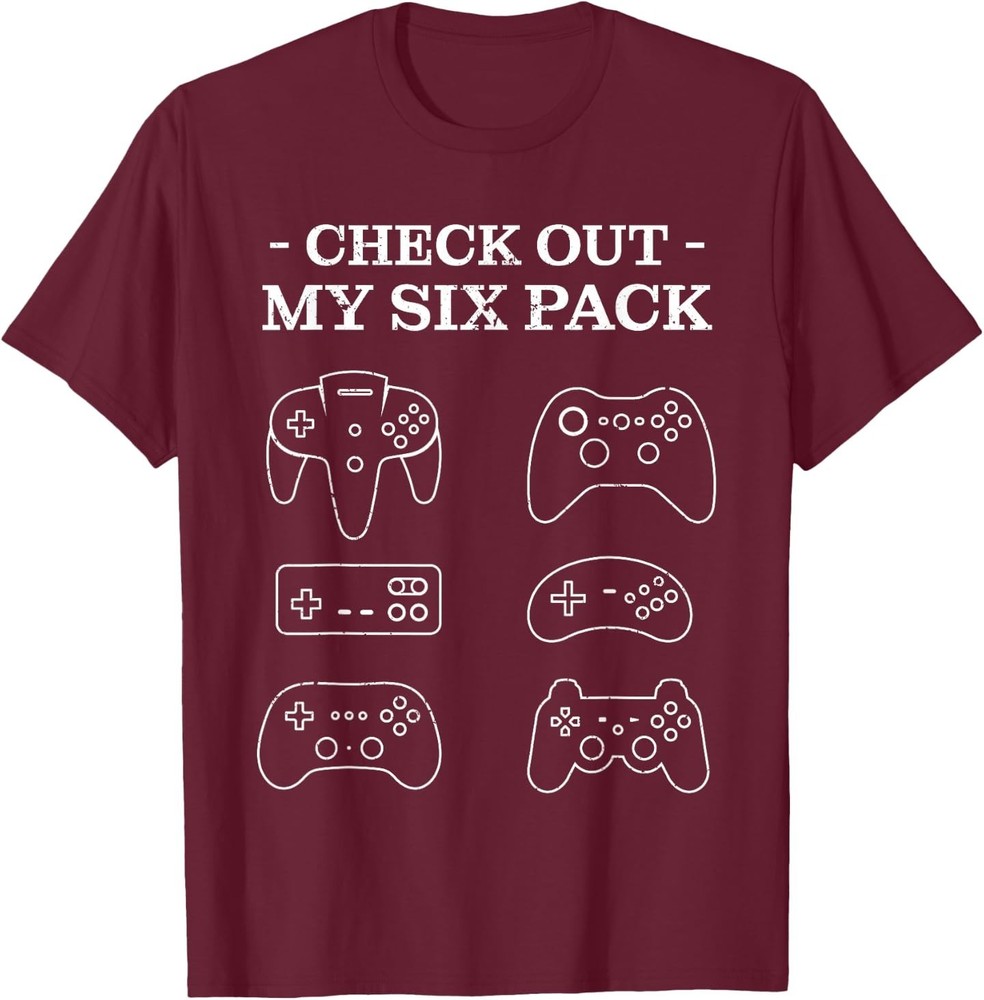 Check Out My 6 Six Pack Gamer Video Funny Gamers Gift T-Shirt
