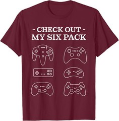 Check Out My 6 Six Pack Gamer Video Funny Gamers Gift T-Shirt