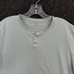 Free Fly Heritage Henley Shirt Men’s Medium Light Blue Bamboo Soft Summer Tee
