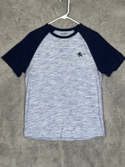 Express Baseball Shirt Mens Medium Blue Lion Ragland Sleeve
