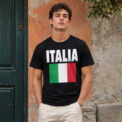Mens Italia Flag T-Shirt Italy Pride Italian Graphic Tee