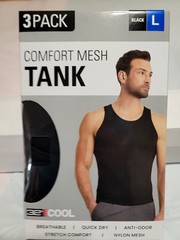 Brand New 32 Degrees Cool Men’s Comfort Mesh Tank Tops – 3 Pack Black Large