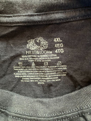 (1) Fruit of the Loom 4XL 4EG 4ET Short Sleeve T-Shirt 100 % Cotton or Blend New