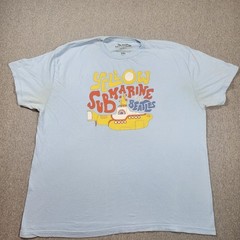 The Beatles Yellow Submarine Graphic T-Shirt Mens 2XL Blue Good Band Tee Cotton