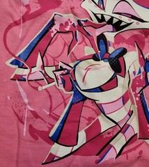 Hazbin Hotel Angel Dust Summer Splatter XL Pink Shirt Vivziepop Sharkrobot