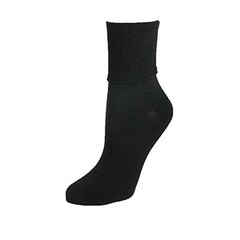 Women Plus Size Cotton Turn Cuff Sock Black Comfortable Soft Hosiery 1 PCS