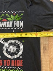 Christmas Moto T-shirt Shirt Top Size S Short Sleeves Black Screen Print Biker