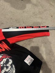 Death Row Records Tupac Shakur Red Black Hockey Jersey Headgear Classics Sz XS
