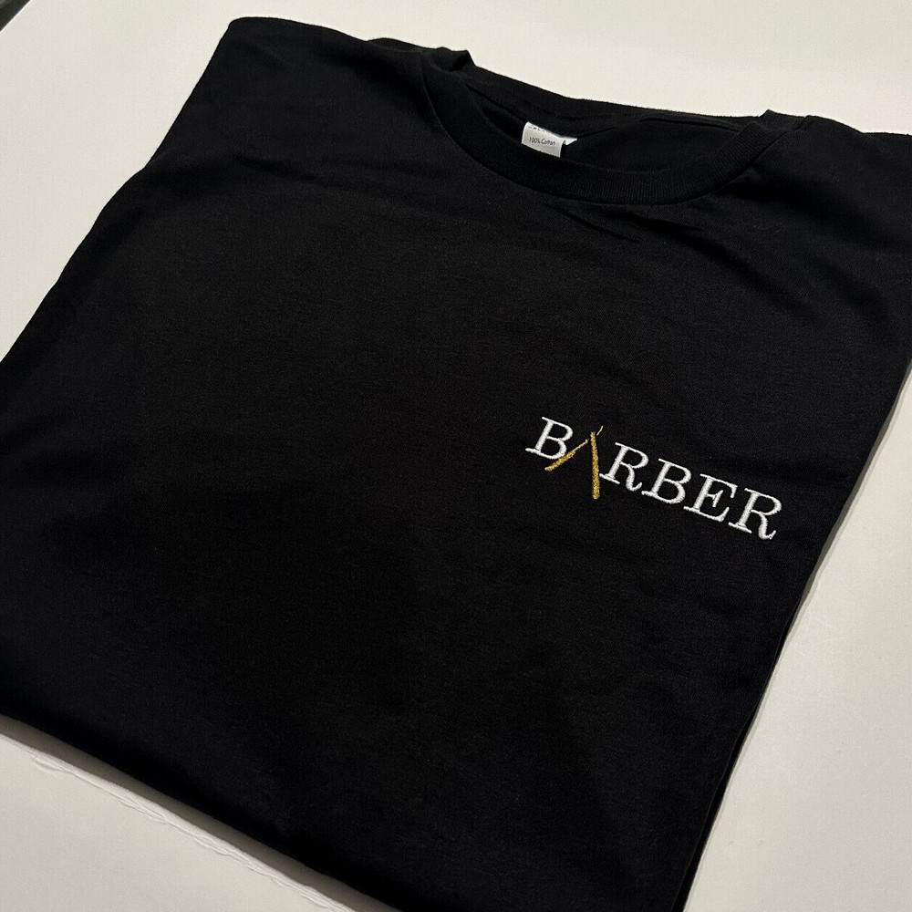 Barber Stitched T-Shirt – Barber Uniform, Cosmetology Barber Shop Gift