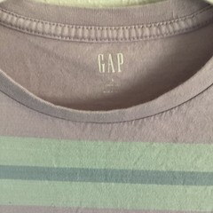 GAP women’s Purple/Green Striped Crew Neck Short Sleeve T-Shirt Sz S