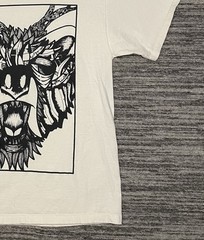 Vintage Bear With Antlers Geometric Style Shirt Size L Cream Color