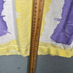 Vintage 90s Tie-Dye Yellow & Purple Graphic T-Shirt XL Soft Tee Made In USA