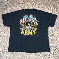 US ARMY Mens Black American Flag Graphic T-Shirt 2XL US Army Licensed Logo